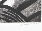 a black and white drawing of a bird on a tree branch