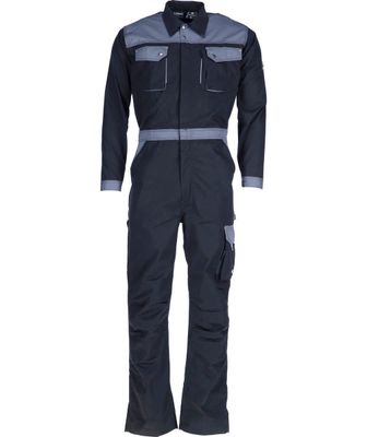 an image of a black and grey work suit on a white background