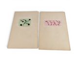 deux livres ouverts sur une surface blanche