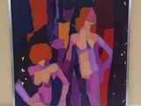 a painting of two women standing next to each other