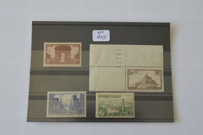 Un lot de timbres de France N°258-260-261-301, neufs sans ch…