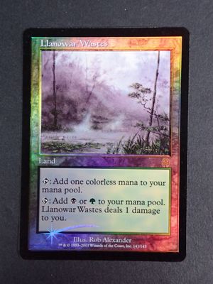 a close up of a card with a picture of a river in the background