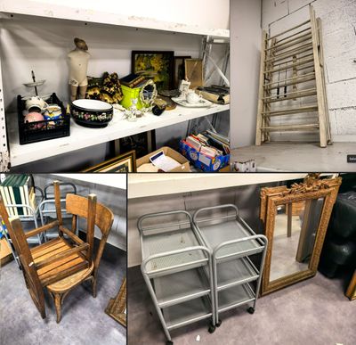 de nombreuses photos différentes d'une pièce contenant de nombreux objets différents