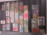 a picture of a wall with a lot of stamps on it