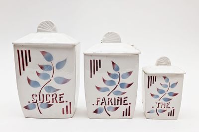 CERANORD - St AMAND Trois pots à épices couverts en céramiqu…