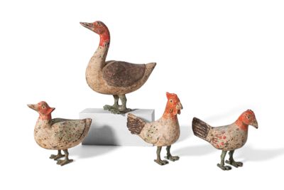 Collection D'Anciennes Figures D'Oiseaux EN Terre Cuite DE C…