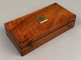 an image of a wooden box with a lock on top of it