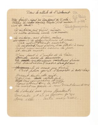 un bout de papier sur lequel figurent des notes manuscrites