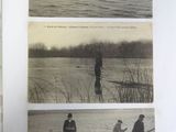 three pictures of people in a boat on the water