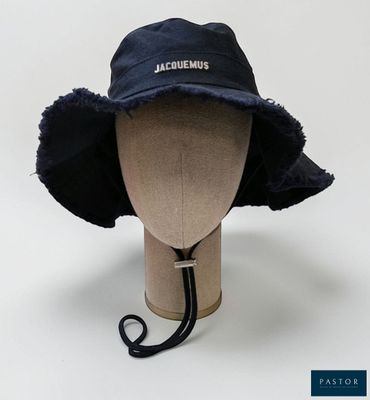 a hat on a mannequin head on a white background