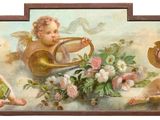 deux tableaux représentant des chérensils et un vase de fleurs
