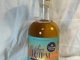 a bottle of rum that is sitting on a table