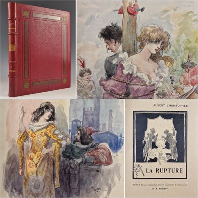 several pictures of books with pictures of people in them