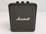 a close up of a marshall amplifier sitting on top of a table