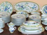 a table with a lot of plates and bowls on it