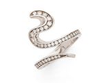 une bague en forme de serpent en or blanc et diamants