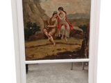 an image of a painting of two women sitting on a bench
