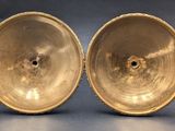 pair of gold plated candlestick holders