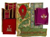 many different types of cloths on a white background
