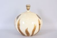pied de lampe en céramique craquelée crème, argent et or, po… (photo 2)