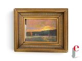 an image of a painting of a sunset over a body of water