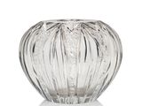 an image of a clear glass candle holder on a white background