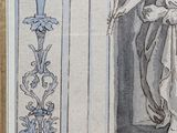 a drawing of a woman holding a sword in her hand
