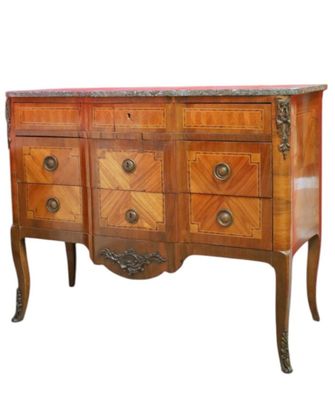 une image d'une commode en bois avec un plateau en marbre