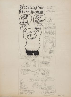 an image of a drawing of a man with speech bubbles above his head