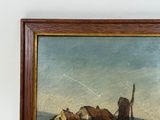 a picture of a painting of a boat in the water