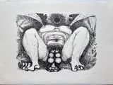 an image of a drawing of a man laying on the ground