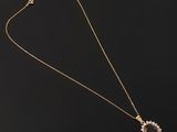 un collier en or avec un pendentif en forme de fleur sur fond noir