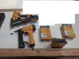 many different types of nail guns on a table