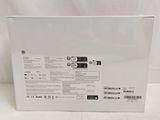 the back of a white box with a black and white label on it
