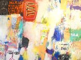 un grand tableau sur lequel figurent de nombreuses couleurs et motifs différents