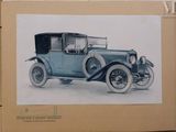 drawing of an old model t car on a piece of paper