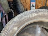 a tire that is sitting in a garage next to a wall