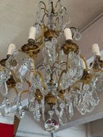 Lustre cage en bronze ciselé et doré à huit bras de lumière … (photo 2)
