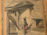 une photo d'un tableau représentant une femme assise devant une cheminée