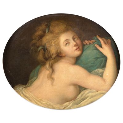 Ecole Francaise Vers 1780 Femme Assoupie