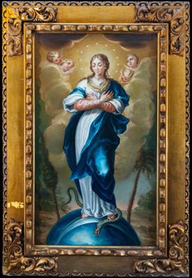 an image of a painting of a woman holding a baby