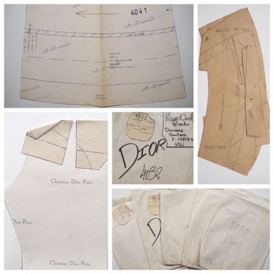 Christian DIOR Ensemble comprenant huit patrons de couture :…