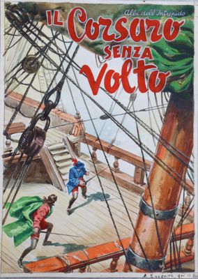 a poster for a movie starring a pirate and a woman on a ship