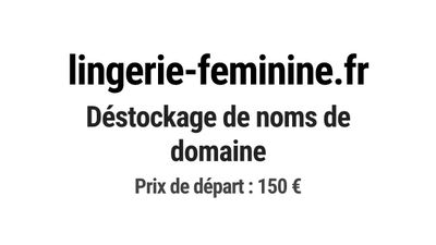 Nom de domaine lingerie-feminine.