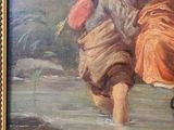 a painting of a woman carrying a child on her back