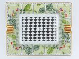 a picture of a square plate with a checkerboard design