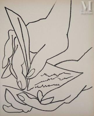 dessin représentant une personne en train d'écrire sur une feuille de papier avec un stylo