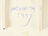 a picture of a white plate with writing on it