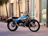 a motorcycle that is parked on the side of the street