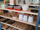 a shelf that has many different items on it